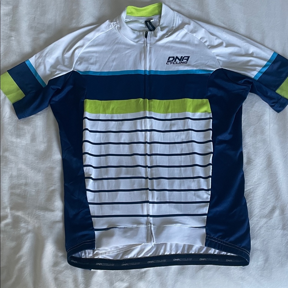 Men’s DNA White and Blue Cycling Jersey